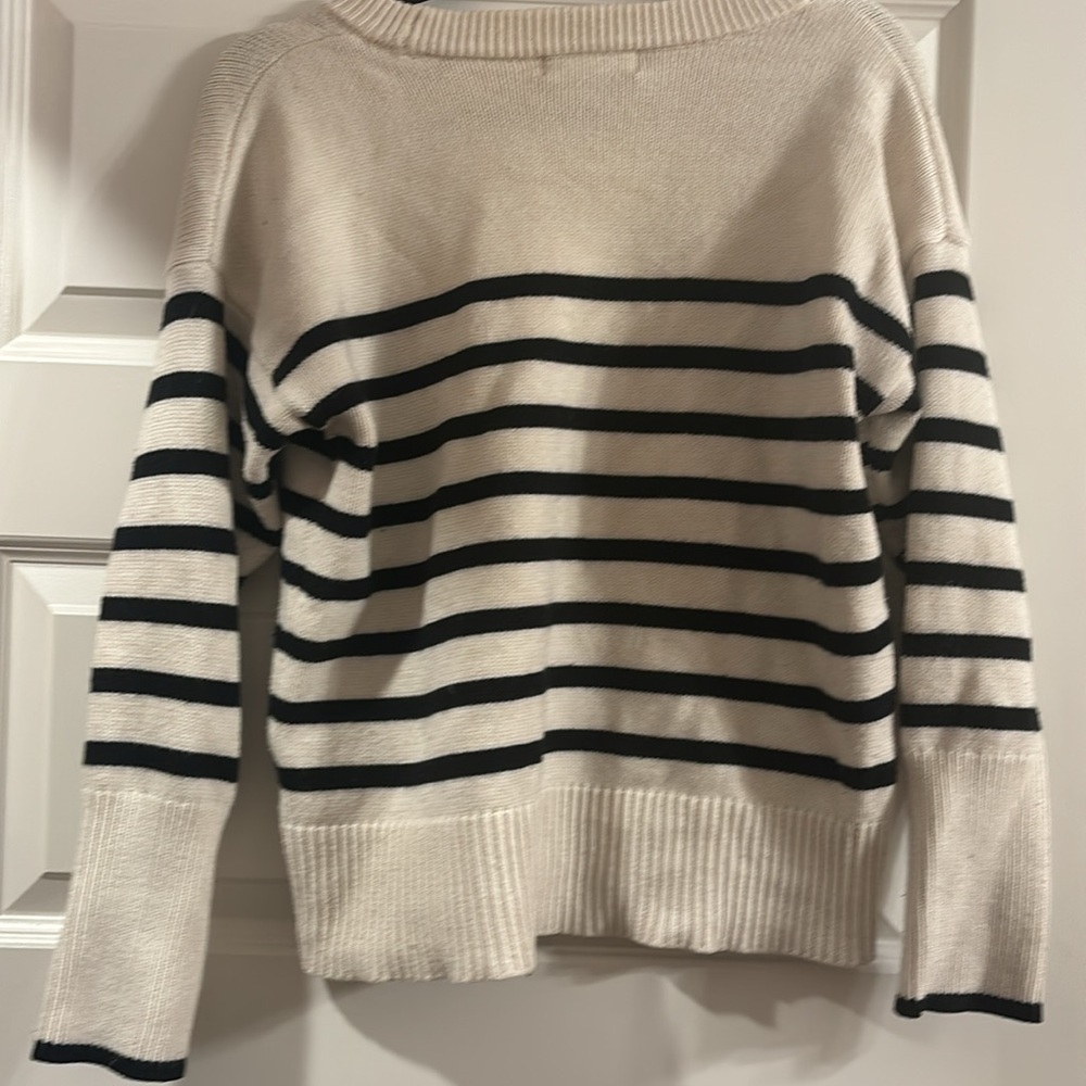 Philosophy Black and White Striped Sweater - Picture 2 of 5